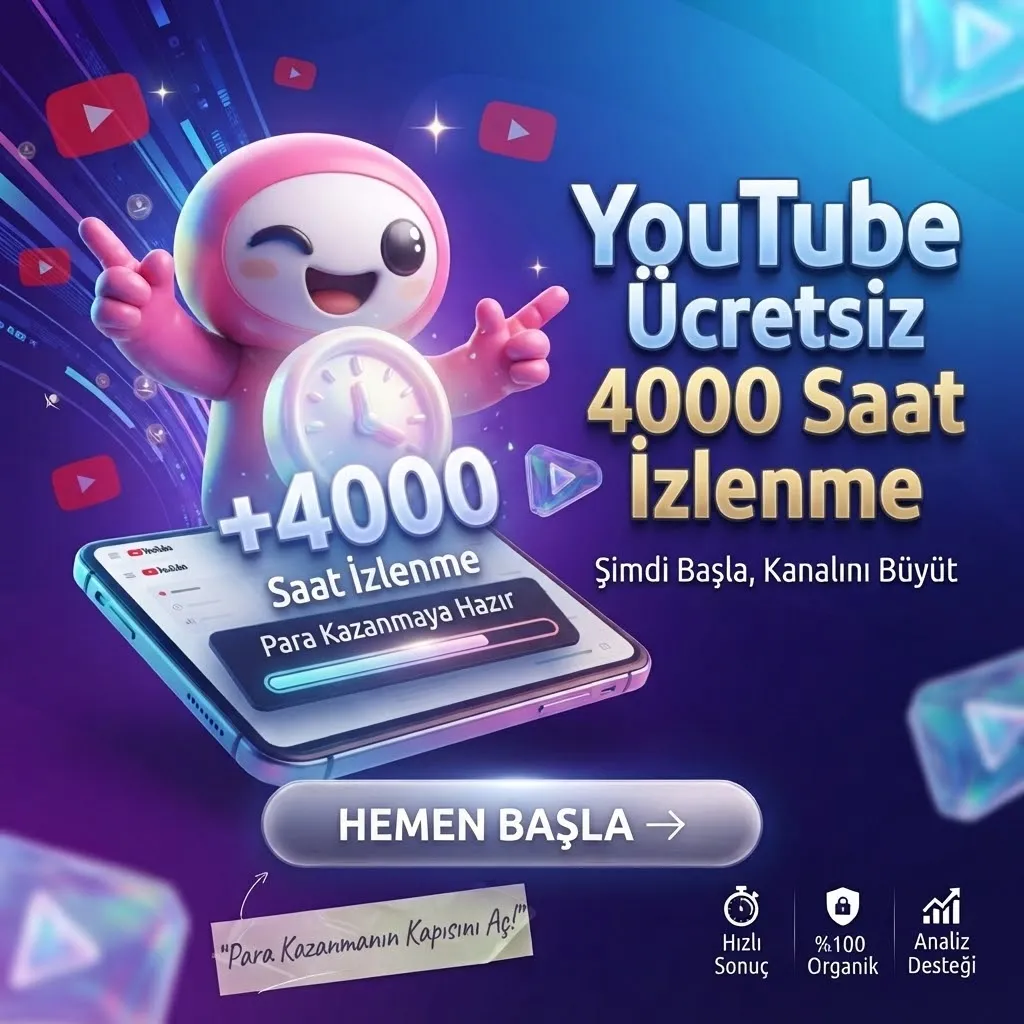 YouTube Ücretsiz 4000 Saat İzlenme