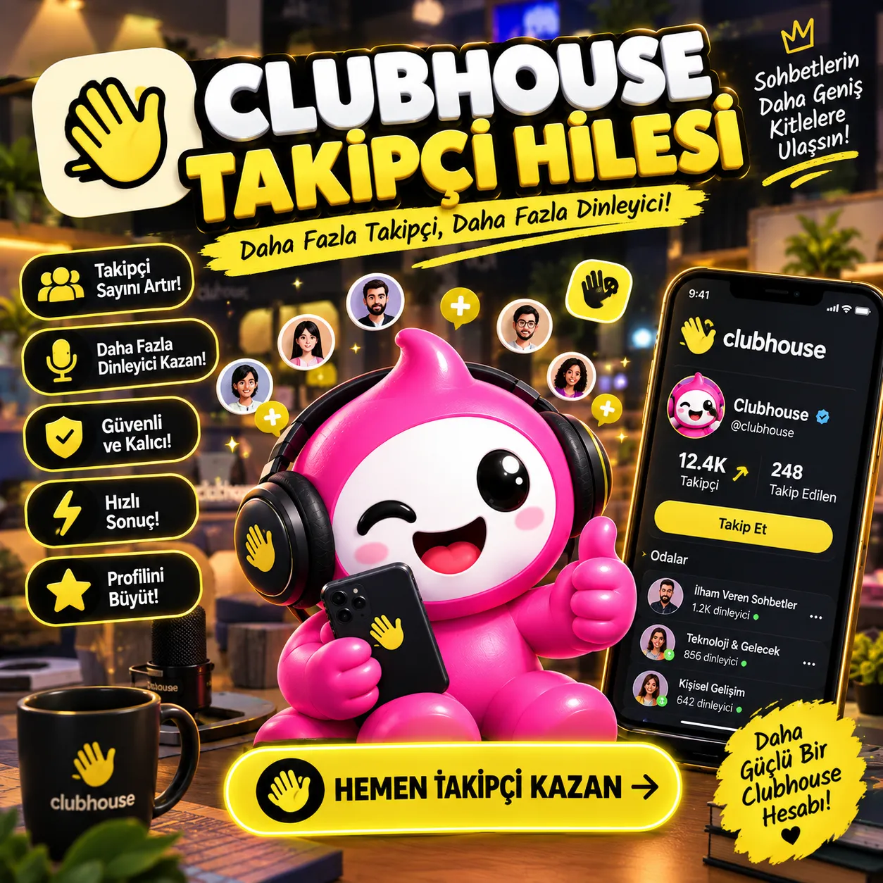 Clubhouse Takipçi Hilesi