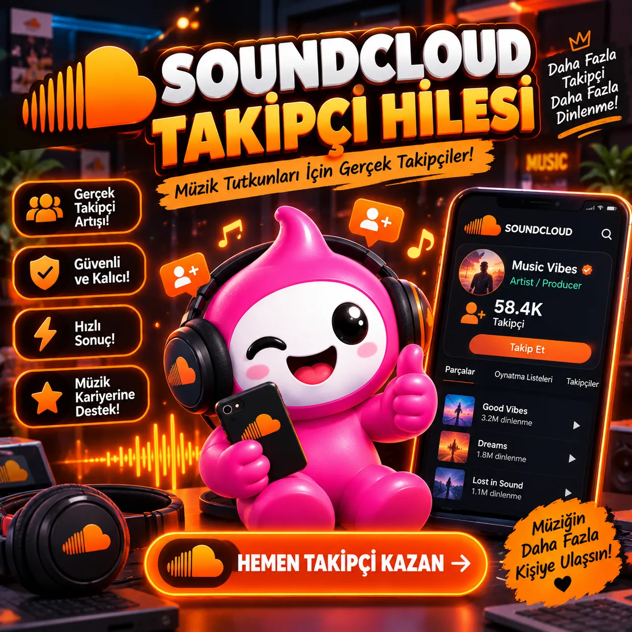 SoundCloud Ücretsiz Takipçi